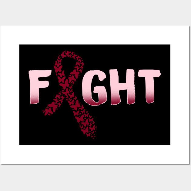 Cancer Awareness - Multiple Myeloma Ribbon T-Shirt Wall Art by biNutz